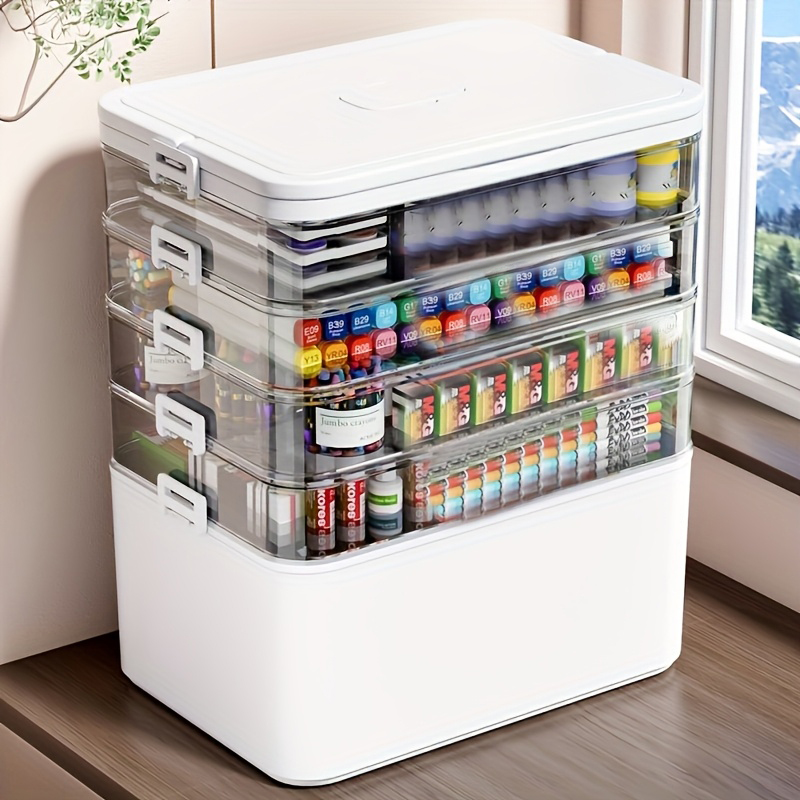 Home Office Box - Multifunctional Multi-Layer Storage Box with Handle,