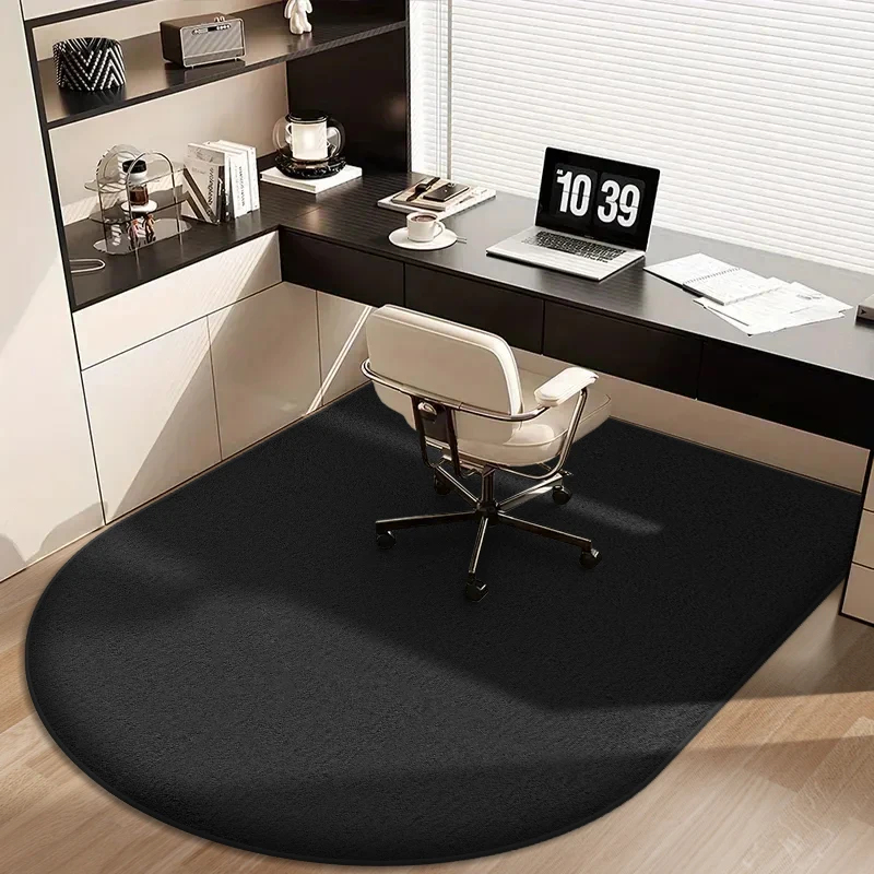 Home Office Rug - Solid Color Thickened Flannel Computer Chair