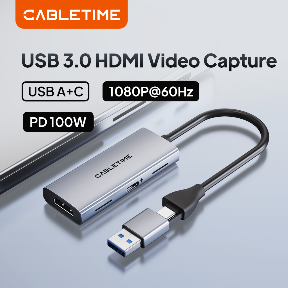 Webcam Hd 1080P - CABLETIME USB 3.0 HDMI Video Capture