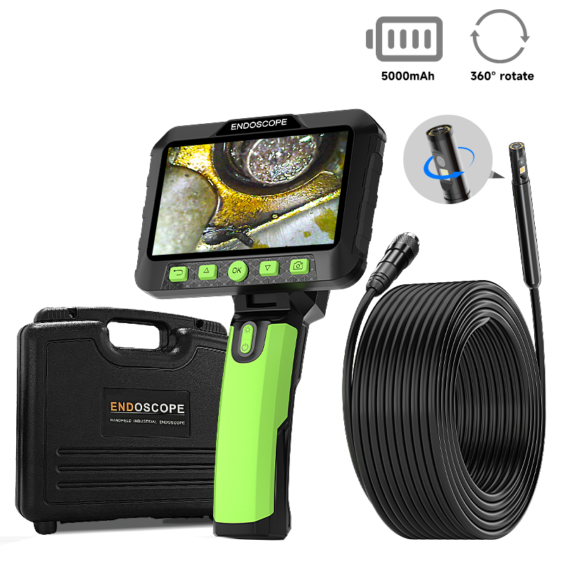 Webcam Hd 1080P - 360° Auto Rotate Industrial Borescope 5''