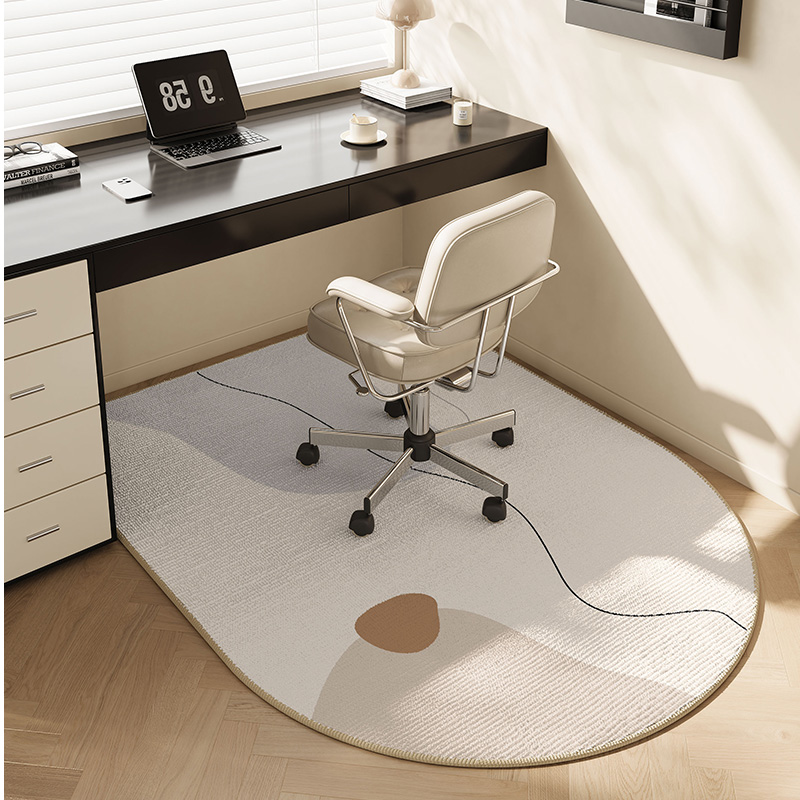 Home Office Rug - VIKAMA Irregular Abstract Line Office Desk