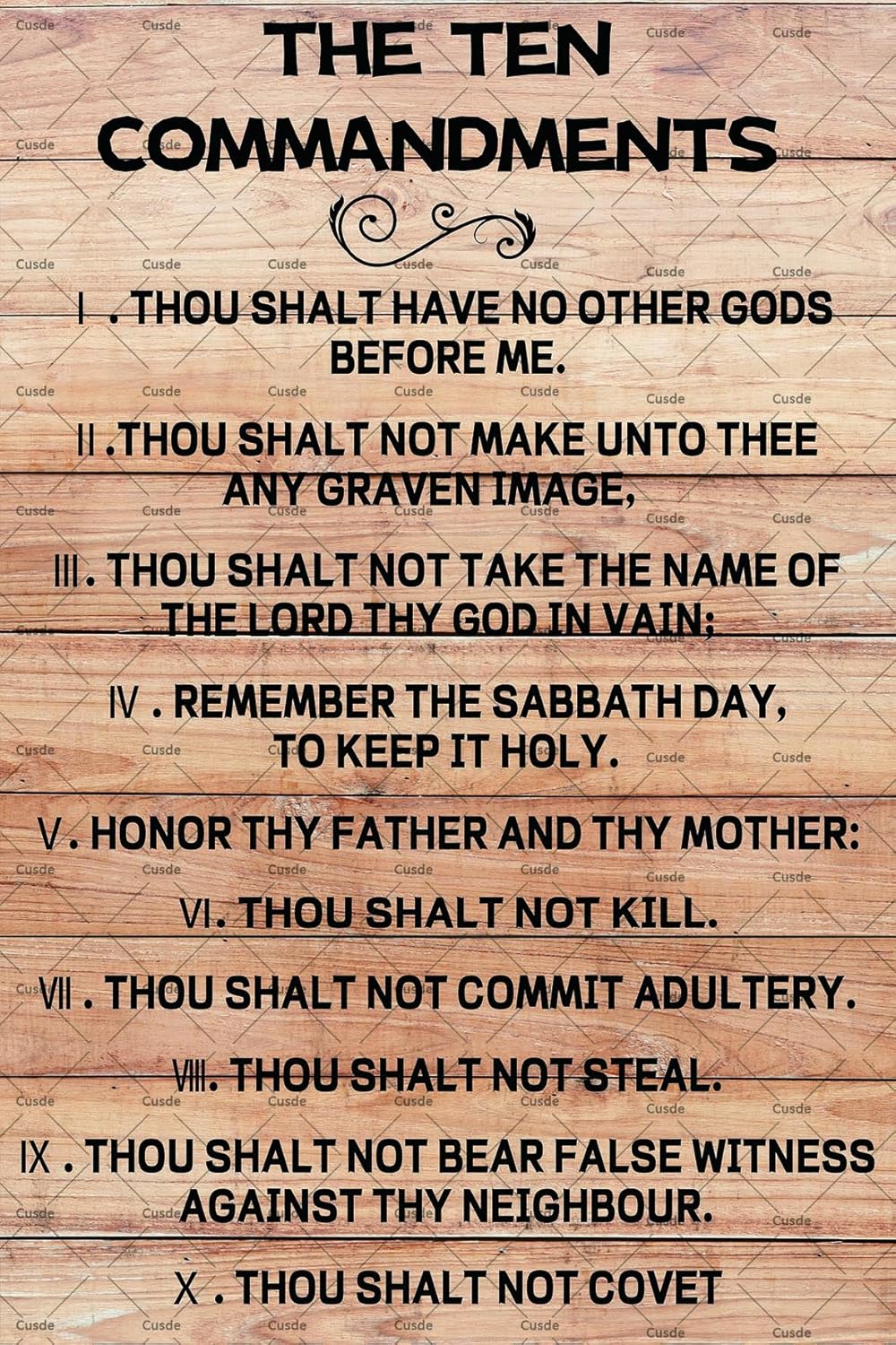 Home Office Room Inspiration - Cusde Ten Commandments Poster Thou Shalt