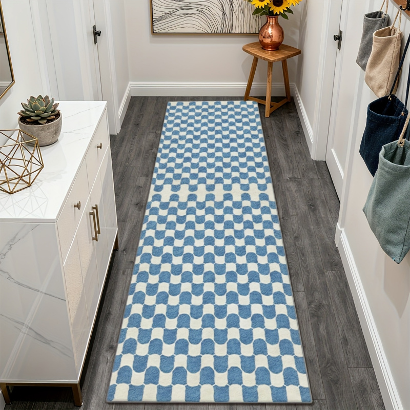 VIKAMA Blue and White Checkere - огляд і ціна Home Office Rug