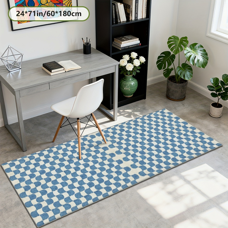 VIKAMA Blue and White Checkere - огляд і ціна Home Office Rug