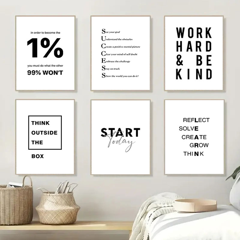 1PC  Simple Black White Inspir - огляд і ціна Home Office Room Inspiration