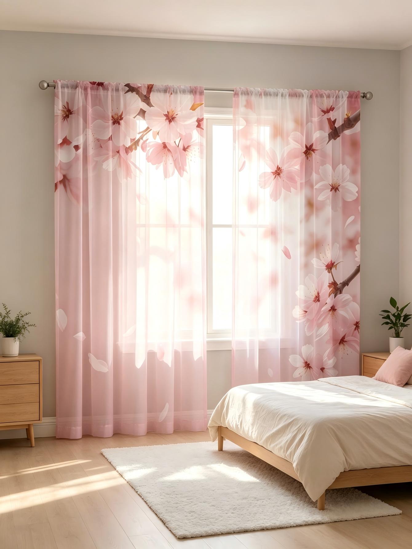 2PCS Digital Print Sheer Curta - огляд і ціна Home Office Rate