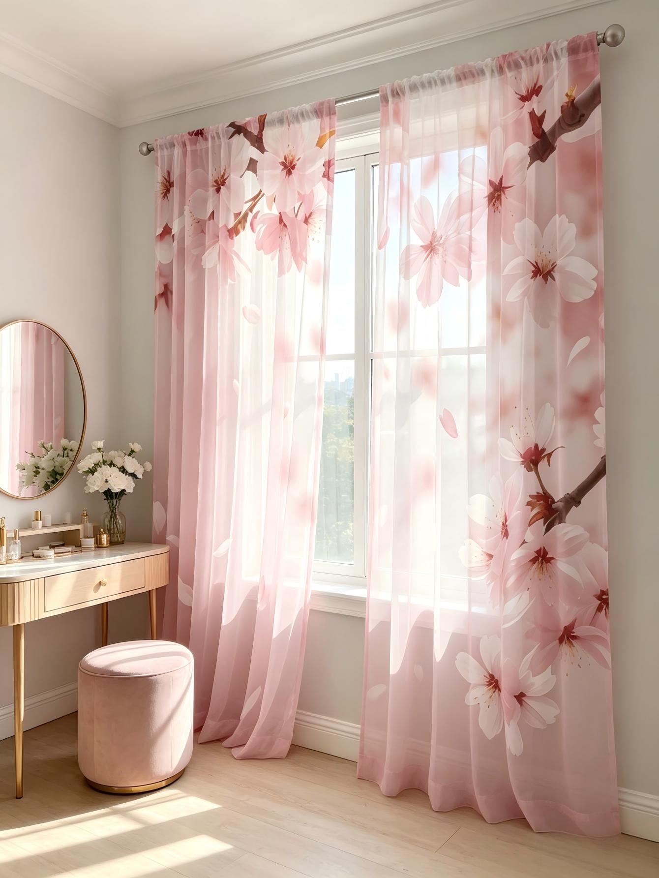 2PCS Digital Print Sheer Curta - огляд і ціна Home Office Rate