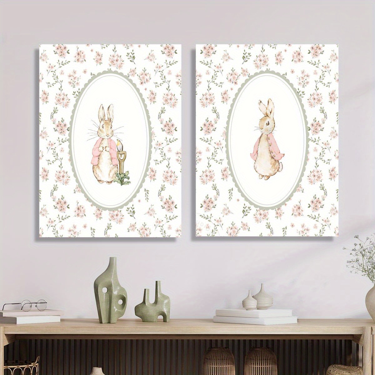 2pcs Retro Easter Rabbit Canva - огляд і ціна Home Office For Two