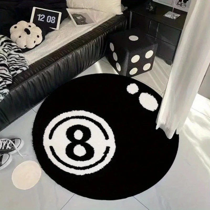 VIKAMA Black 8-Ball Round Carp - огляд і ціна Home Office Rug