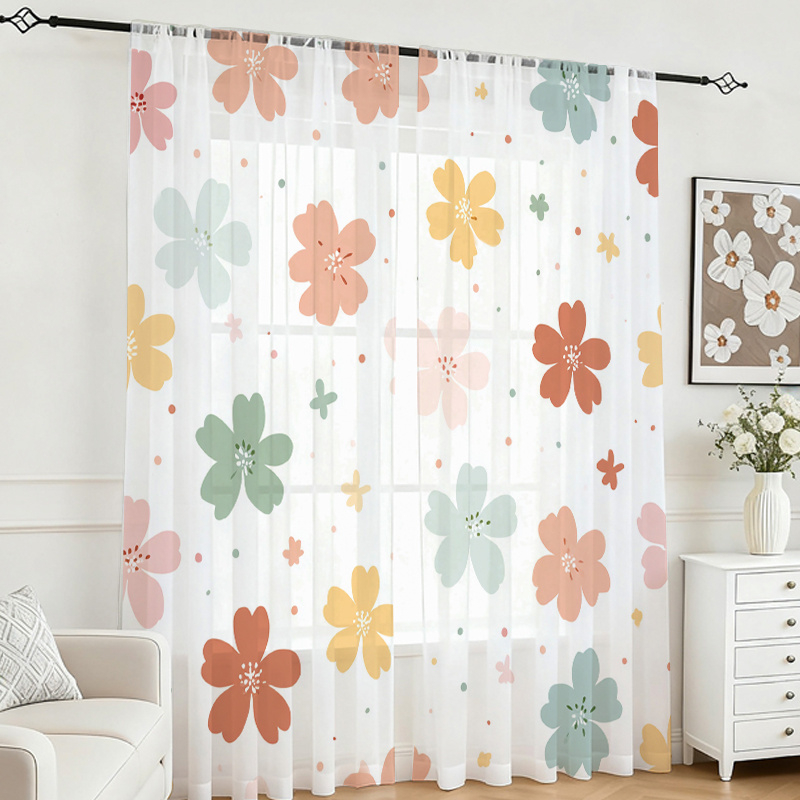 2PCS Digital Printing Sheer Cu - огляд і ціна Home Office Rate