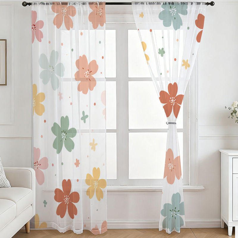 2PCS Digital Printing Sheer Cu - огляд і ціна Home Office Rate