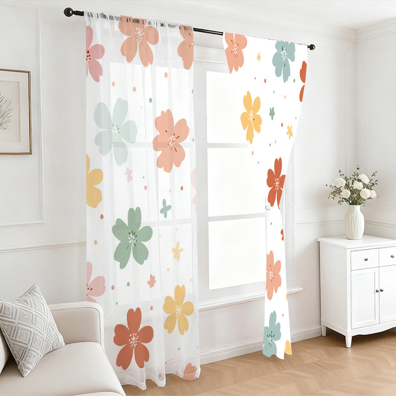 2PCS Digital Printing Sheer Cu - огляд і ціна Home Office Rate