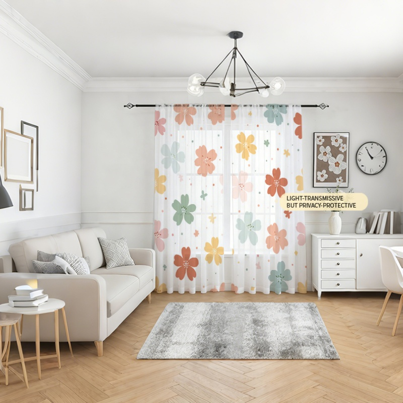 2PCS Digital Printing Sheer Cu - огляд і ціна Home Office Rate