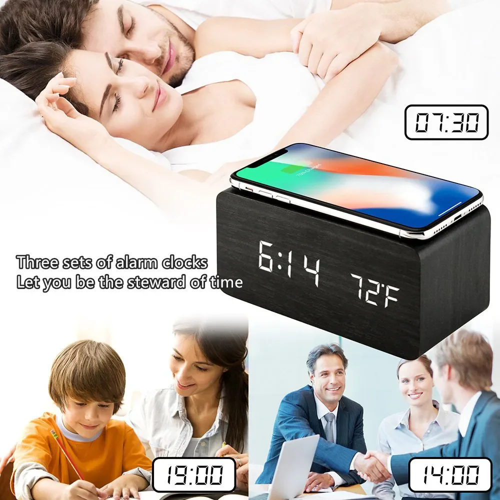 Alarm Clock LED Digital Wooden - огляд і ціна Led Desk Clock