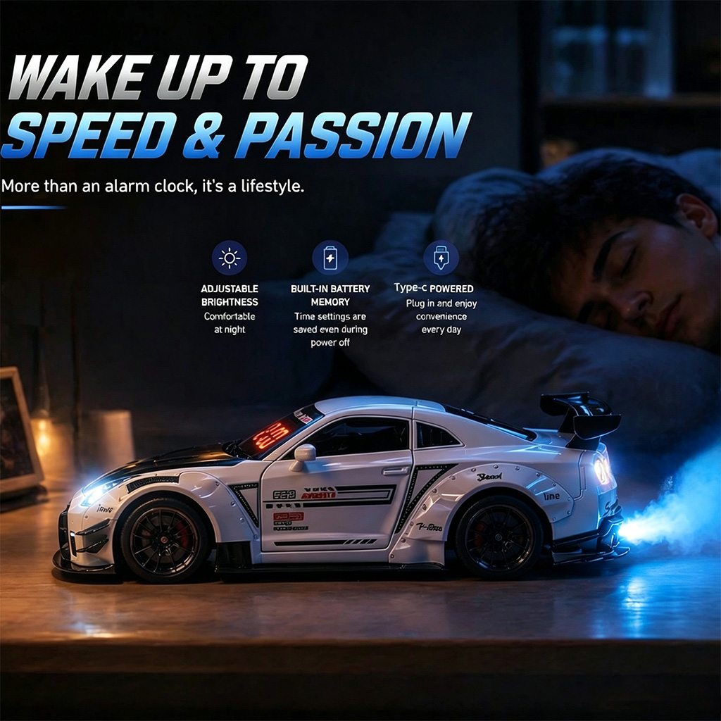 1PCS Rechargeable Hypercar Mod - огляд і ціна Led Desk Clock