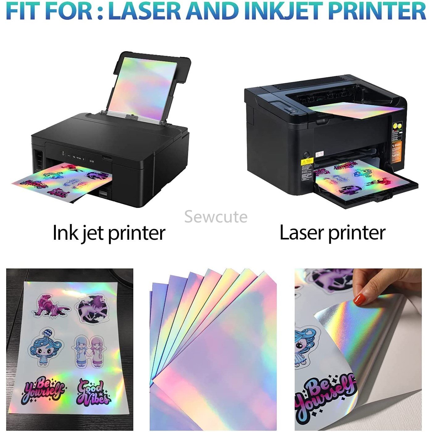 10Sheets Holographic Sticker P - огляд і ціна Laser Printer Home